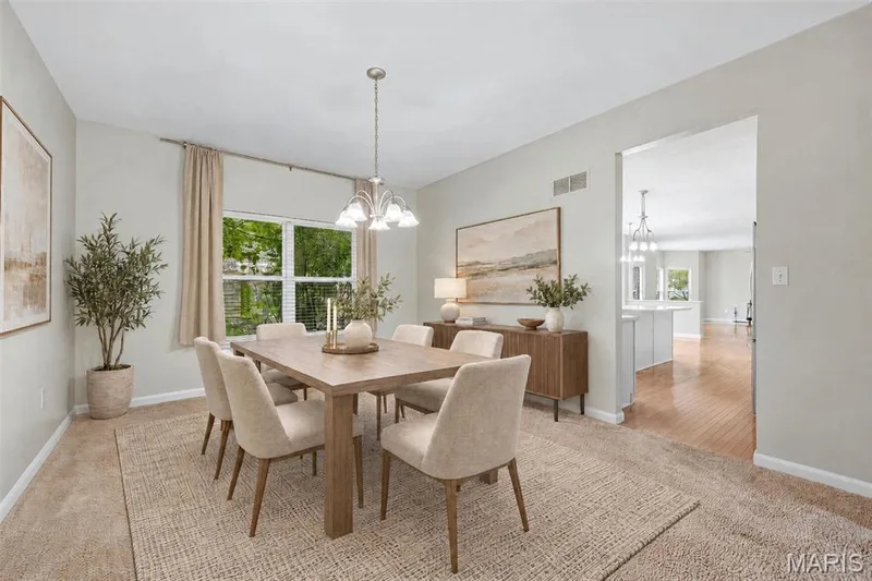Virtually Staged Photo of the Dining Room — 223 Chestnut Hill Drive, O'Fallon, MO 63368