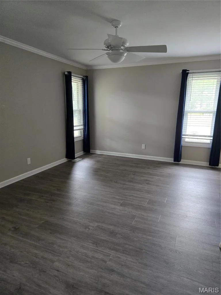 Primary bedroom with LVP flooring which is throughout the main level. — 266 Savoy Drive, Lake St. Louis, MO 63367