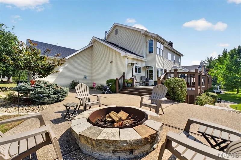 Firepit area facing deck. — 947 Crown Pointe Estates Drive, Wildwood, MO 63021