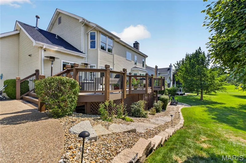 Deck view from yard. — 947 Crown Pointe Estates Drive, Wildwood, MO 63021