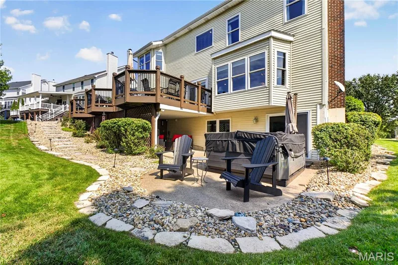 Lower level patio view from yard. — 947 Crown Pointe Estates Drive, Wildwood, MO 63021