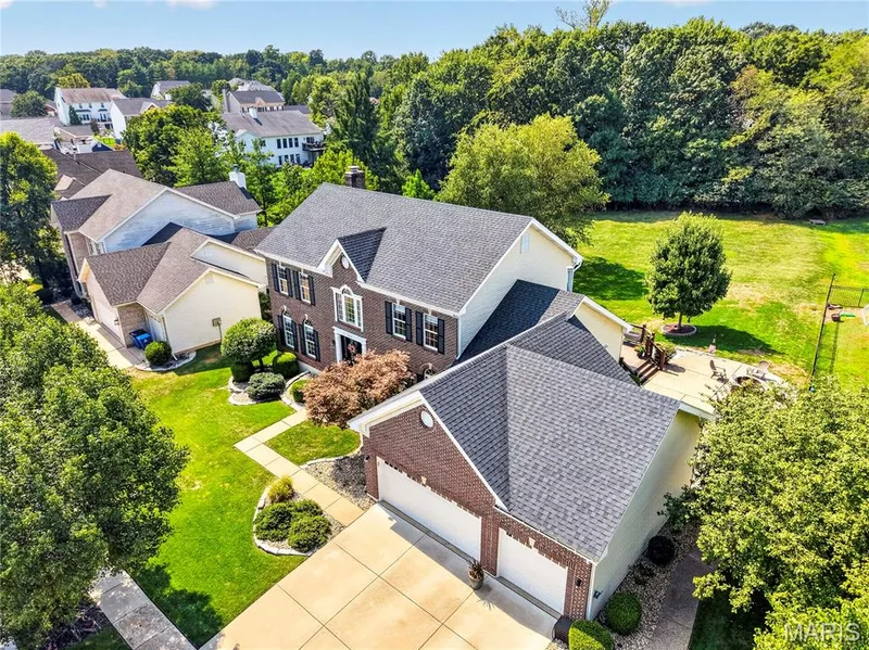 Drone side view of home. — 947 Crown Pointe Estates Drive, Wildwood, MO 63021