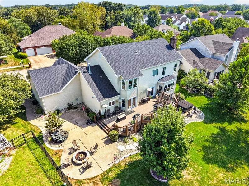 Drone view back of home. — 947 Crown Pointe Estates Drive, Wildwood, MO 63021