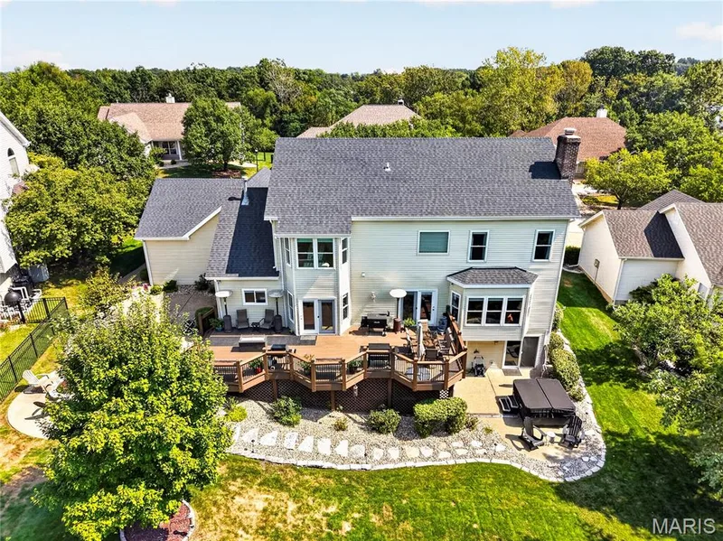 Drone view back of home. — 947 Crown Pointe Estates Drive, Wildwood, MO 63021