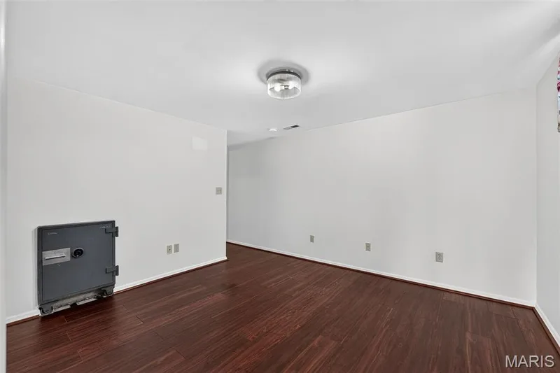 Wood-finish flooring, white walls, and a contemporary ceiling light fixture — 39 Green Pines Circle, St Peters, MO 63376