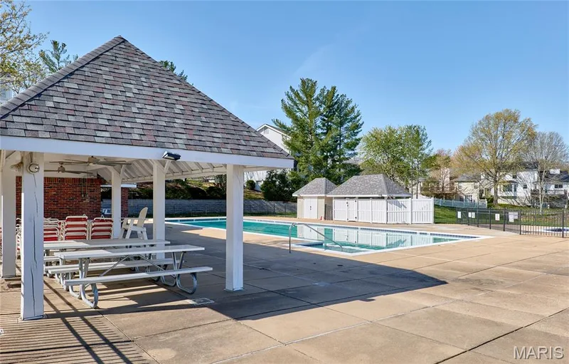 Covered gazebo with asphalt shingle roof — 16500 Victoria Crossing Drive, Wildwood, MO 63040