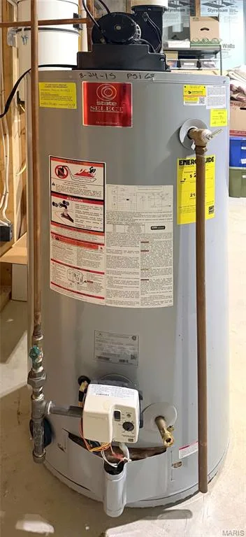 high efficiency water heater, installed in 2015 — 213 Woodland Place Court, St Charles, MO 63303