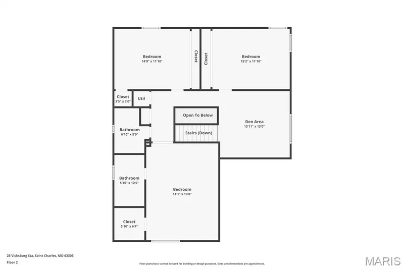 Large bedrooms & spacious closets! — 25 Vicksburg Station, St Charles, MO 63303
