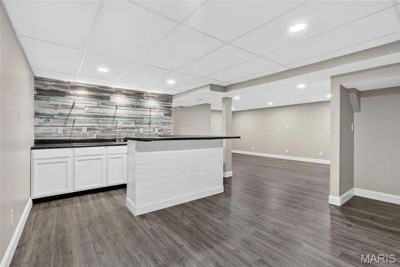 Beautifully finished dry bar in basement — 6401 Long Timber Drive, O'Fallon, MO 63368