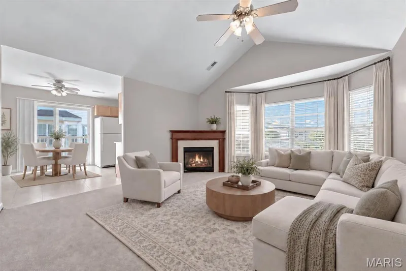 Virtually Staged Familly Room — 450 Benton Drive #J, St Peters, MO 63376