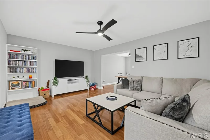Living Room with Engineered Hardwood Flooring — 1645 Wild Goose Run, St Charles, MO 63303