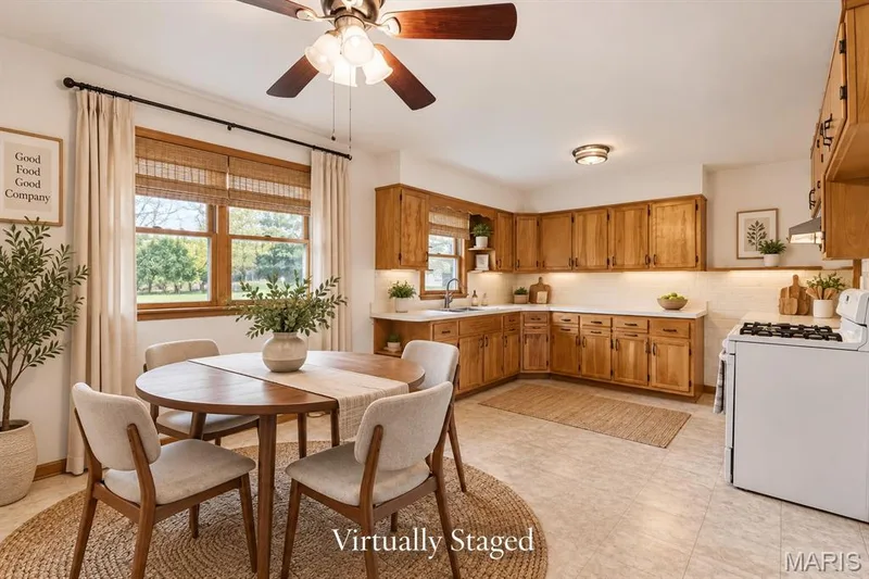 Virtually Staged Kitchen. — 219 Mexico Road, Wentzville, MO 63385