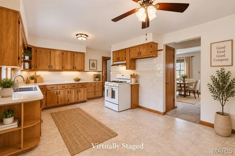 Virtually Staged Kitchen — 219 Mexico Road, Wentzville, MO 63385