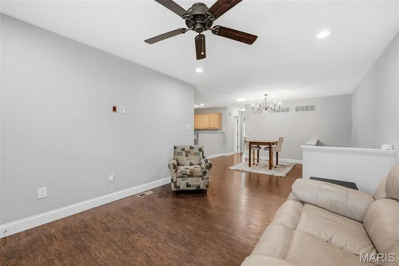 Main Living Area with Recessed Lighting and Laminate Flooring — 3248 Meadow Trail Drive #75, St Peters, MO 63376