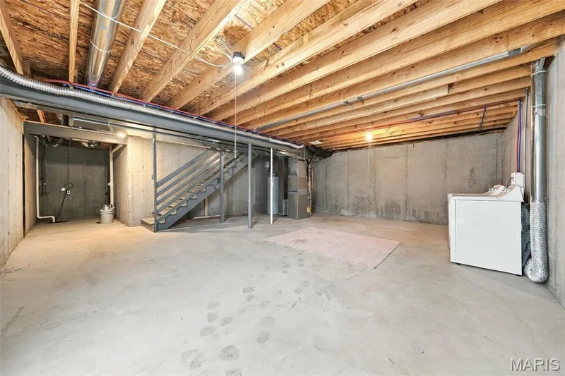 Lots of storage space or could be finished and used as a workout area or extra living space — 104 Baycrest Court, St Charles, MO 63301