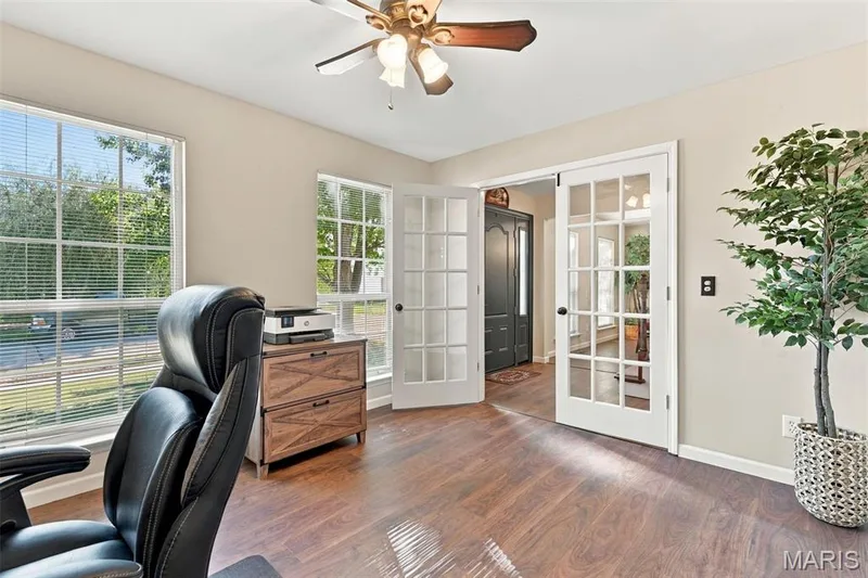 Office / living room off the front of the home with french doors for privacy — 5872 Wellington Farm Drive, St Charles, MO 63304