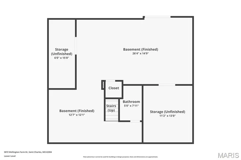lower level floor plan — 5872 Wellington Farm Drive, St Charles, MO 63304