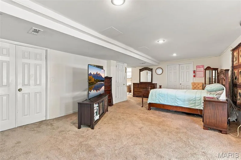 Lower level bedroom, guests, rec room, exercise area and storage area behind doors — 5872 Wellington Farm Drive, St Charles, MO 63304