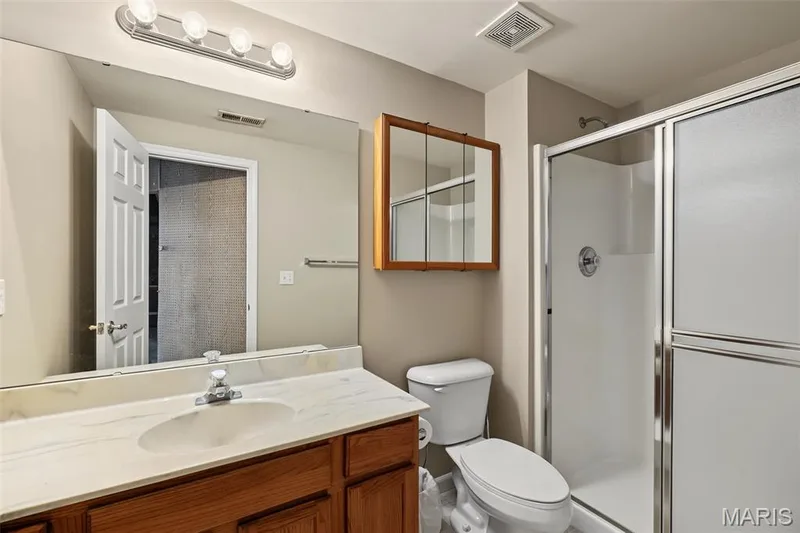 Vanity with integrated sink and stone countertop — 8 Soenker Circle, St Peters, MO 63376