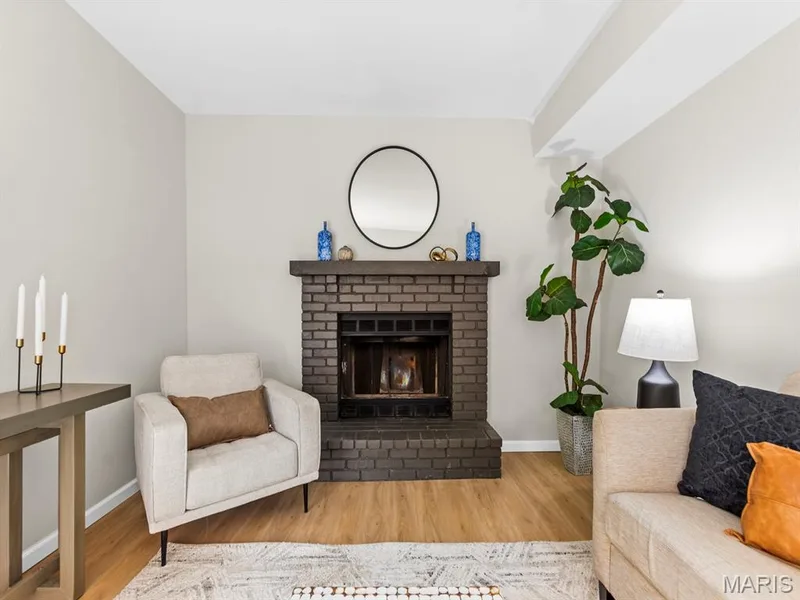 Brick fireplace — 920 Blake Court, St Peters, MO 63376