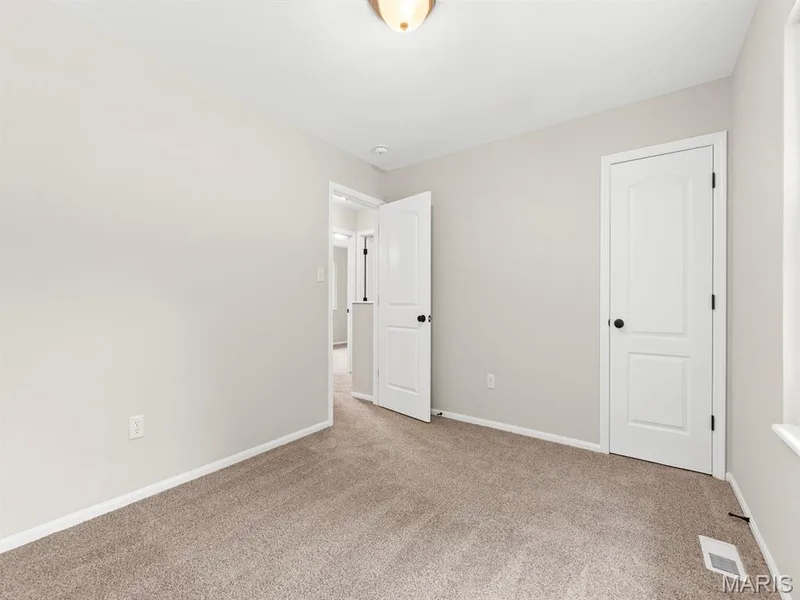 Neutral wall color, carpeted flooring, white trim, white paneled doors, and a ceiling-mounted light fixture — 920 Blake Court, St Peters, MO 63376