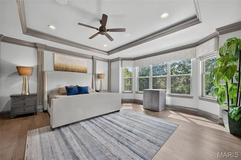 Spacious primary bedroom suite with in-ceiling speakers — 2000 Diehr Road, Wentzville, MO 63385