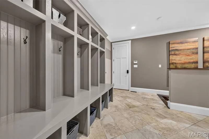Cubby bench drop zone in mud room entry from garage — 2000 Diehr Road, Wentzville, MO 63385