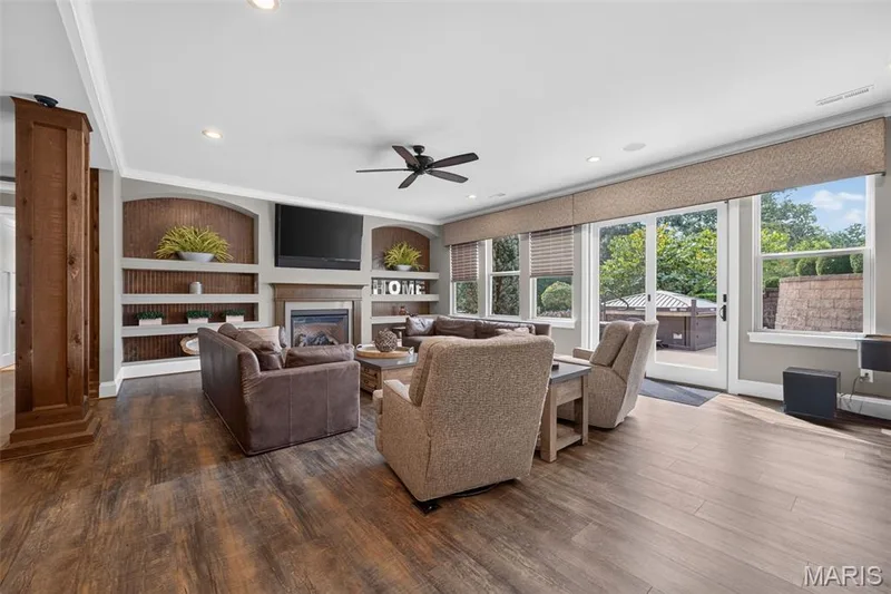 Lower level rec room with built in shelving — 2000 Diehr Road, Wentzville, MO 63385