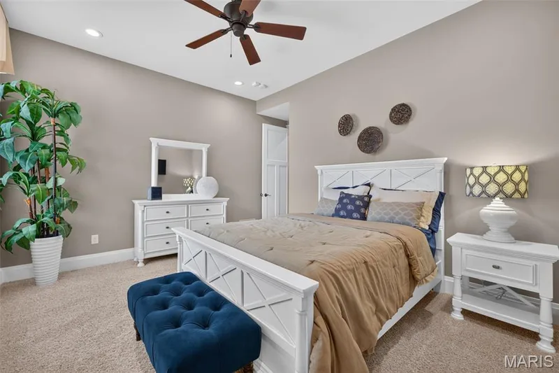 Bedroom #7 with ceiling fan and walk in closet — 2000 Diehr Road, Wentzville, MO 63385