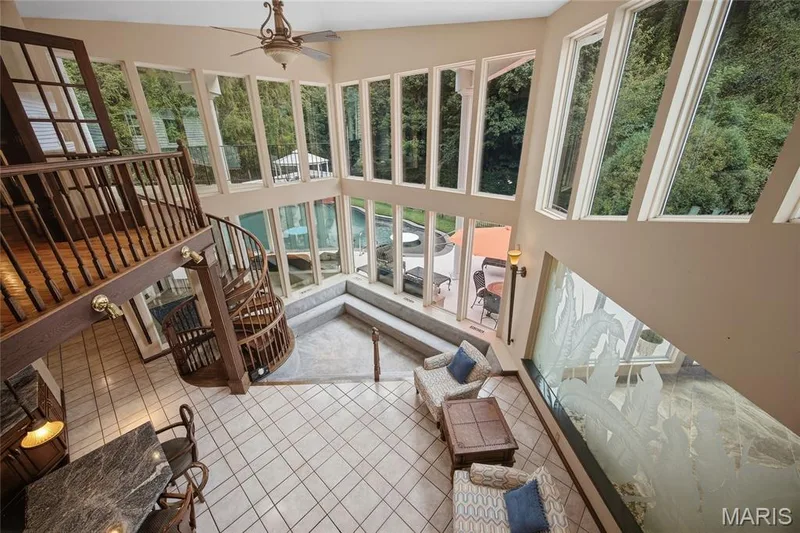 Birds eye view from the upper balcony — 76 River Valley Drive, Chesterfield, MO 63017