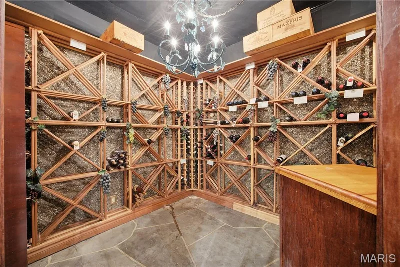 Full wine room in the lower level — 76 River Valley Drive, Chesterfield, MO 63017