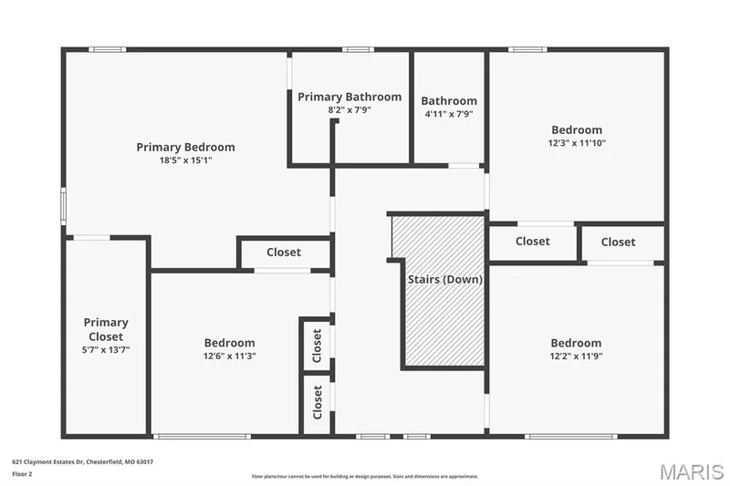 Upper Floor plan — 621 Claymont Estates Drive, Chesterfield, MO 63017