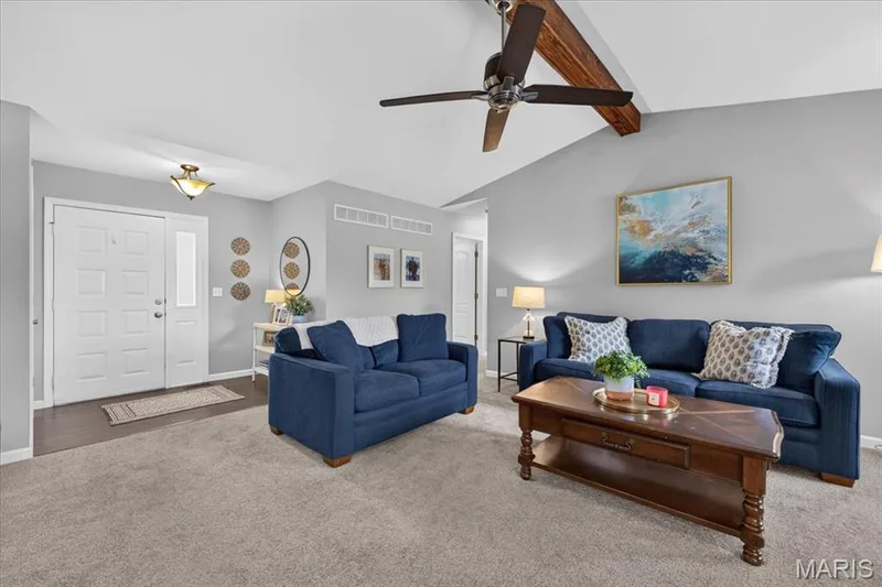 Living room with view of front door — 3037 Valley Vista Drive, St Peters, MO 63376