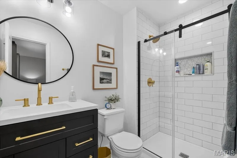 Nicely updated primary bathroom — 3037 Valley Vista Drive, St Peters, MO 63376