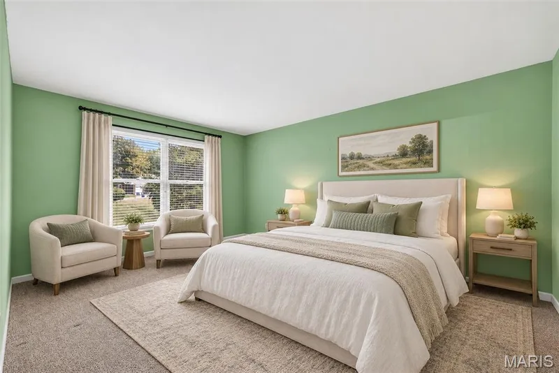 Virtual Staging of Primary Bedroom — 2960 Sylvan Lane #5D, St Charles, MO 63301