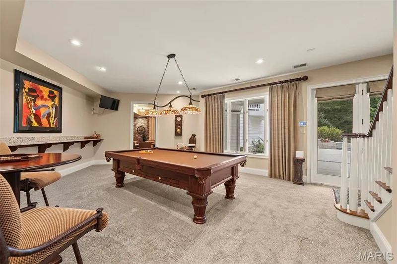Billiards room- lower level — 17712 Sugarberry Court, Chesterfield, MO 63005