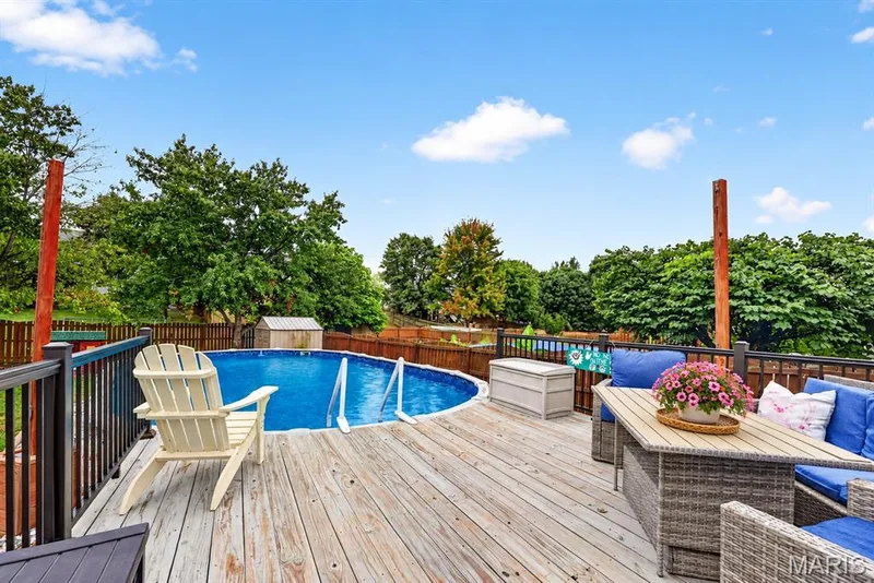 above ground pool with deck area — 2750 Red Cedar Parc Drive, O'Fallon, MO 63368