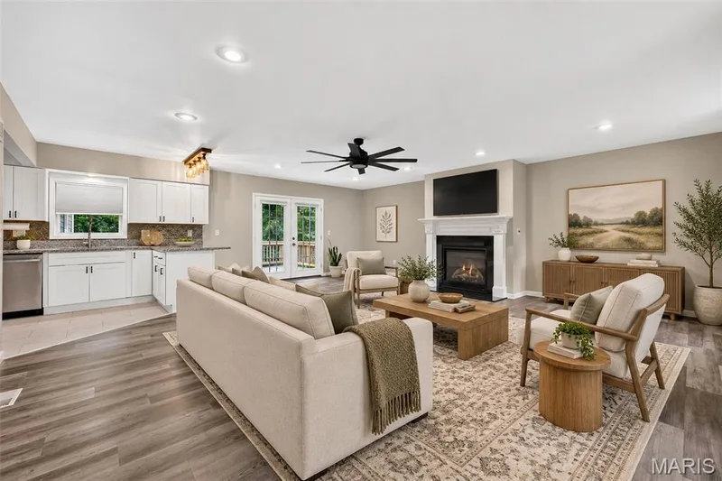 Virtually staged family room — 11 Highland Drive, St Charles, MO 63303