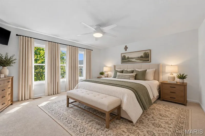 Virtually Staged Primary Bedroom — 559 John Meyer Drive, St Charles, MO 63304