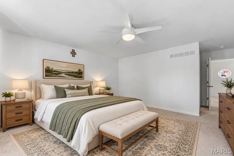 Virtually Staged Primary Bedroom — 559 John Meyer Drive, St Charles, MO 63304