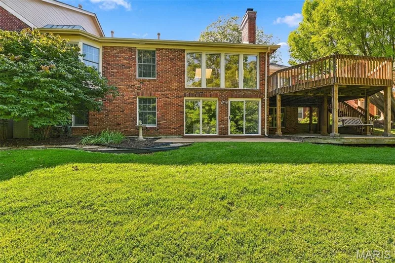 Walls of Windows = Ambient light, patio and lower deck — 14033 Baywood Villages Drive, Chesterfield, MO 63017