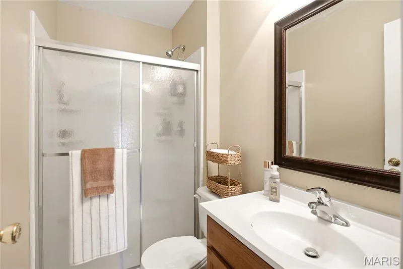 Walk-in shower and vanity — 733 Cedar Glen Drive, Weldon Spring, MO 63304