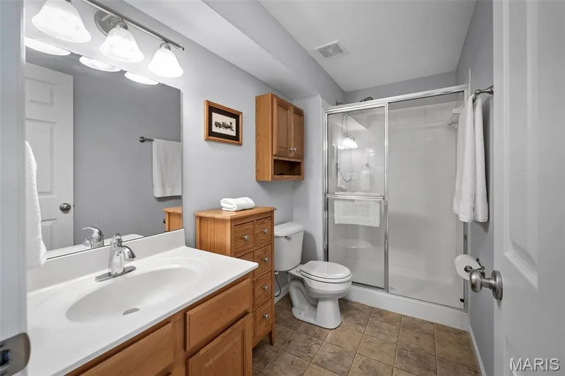 Guest bath in lower level. — 17 Belmonte Court, Lake St. Louis, MO 63368