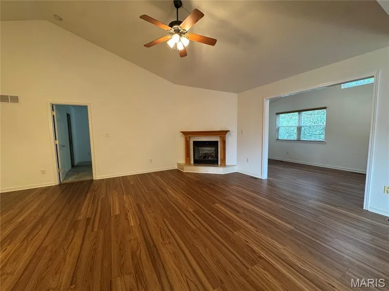 Great Room with gas fireplace and marble hearth — 32 Austin Hill Court, Wentzville, MO 63385