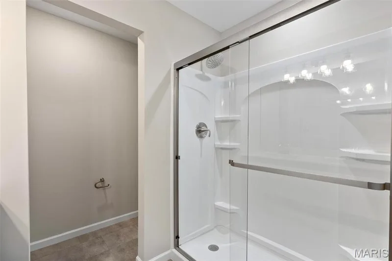 Bathroom with a shower with door — 2 Burlington at Fairmount Grove, St Peters, MO 63376