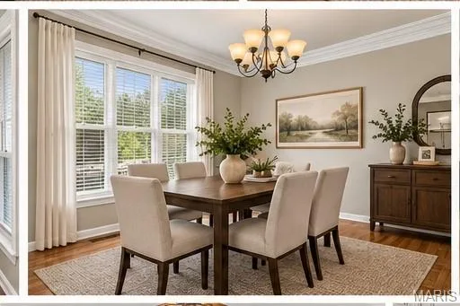 Digitally Staged Dining Room — 71 Gray Owl Garth Court, St Charles, MO 63304