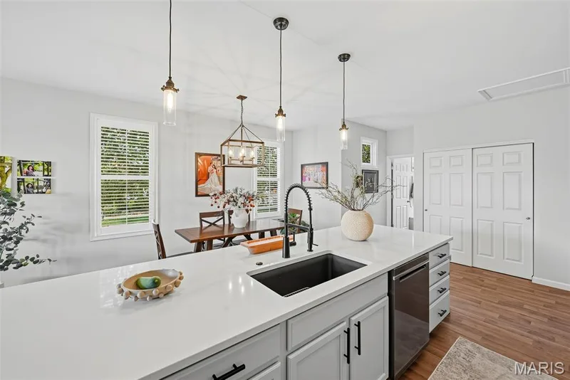 Spacious island with undermount deep sink and goose neck faucet — 101 Starry Night Way, St Charles, MO 63301
