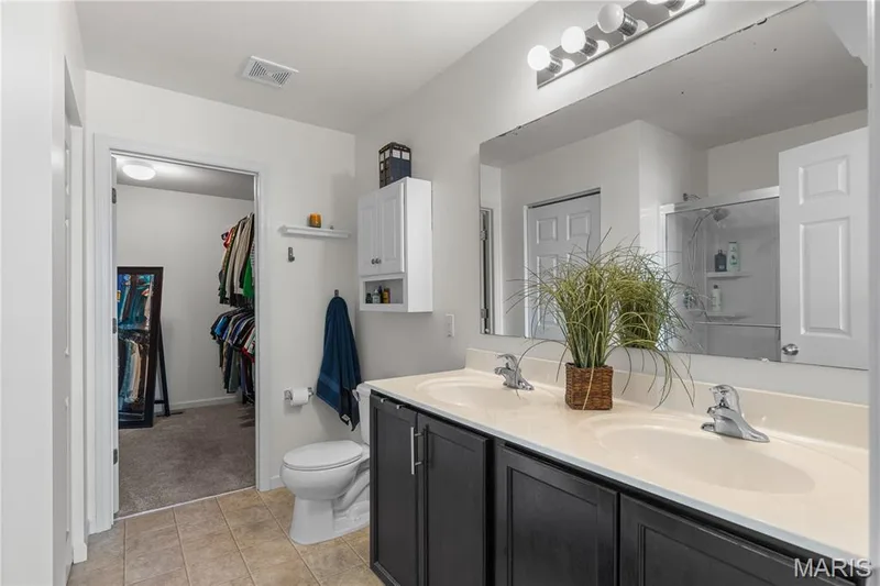 Dual sink adult height vanity, shower, linen closet & huge walk in closet! — 2542 Amber Willow Court, Lake St. Louis, MO 63367