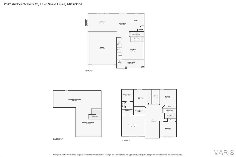 Full floor plan of 2542 Amber Willow Court, Lake St Louis, Missouri 63367! — 2542 Amber Willow Court, Lake St. Louis, MO 63367