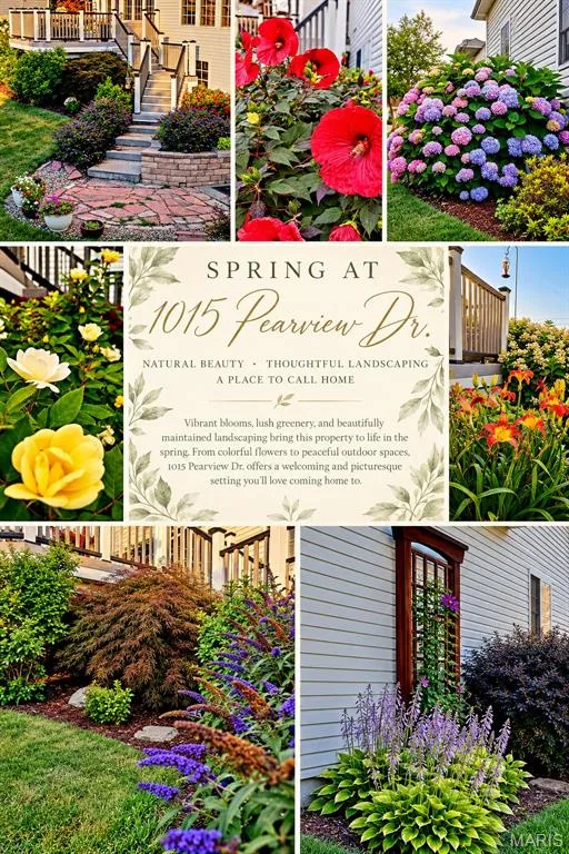 SPRING TIME FLOWERS ARE BEAUTIFUL WELL MANICURED IN THIS YARD! — 1015 Pearview Drive, St Peters, MO 63376